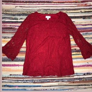 Red long sleeve blouse